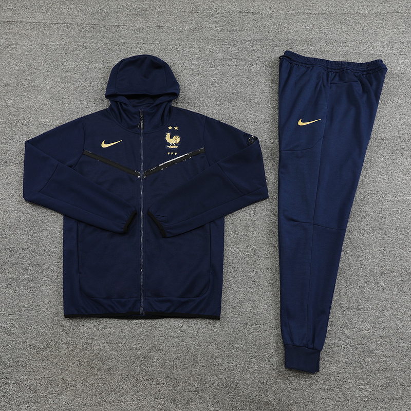 23 French royal blue hoodie suit